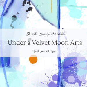 Instantané Imprimable Bleu & Orange Abstract Junk Journaling Scrapbook Pages -Kits de téléchargement numérique - DKBOCPages23