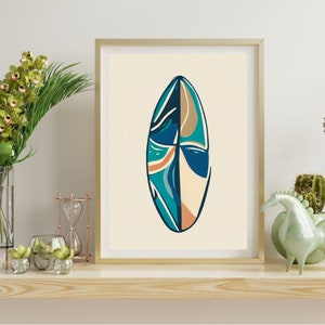 Surf Board Print, Surf Poster, Surf Printable Art, Vintage Surf Board, Surf, Digital Dowload, Vintage, Art Print Download, Boho Poster, Boho