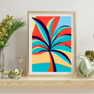 Poster di palme, Poster di palme colorate, Poster caraibico, Poster tropicale, Poster di palme tropicali, Arte da parete tropicale, Arte da parete tropicale Scarica Palma