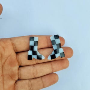 Cabochões de botas xadrez de opala e ônix: pingentes de joias estilo ocidental