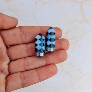 Onyx Opal Pyrite Pencil Beads: Silver Jewelry Charms