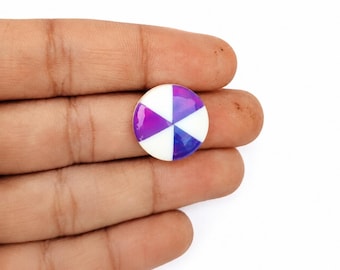 Aurora Opal  Synthetic Inlay Cabochon Round Flat Back Gemstone Ring Making Jewelry Supply