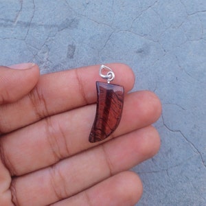 tiger eye fancy shape silver pendant necklace natural stone necklace for women , men , gift for her