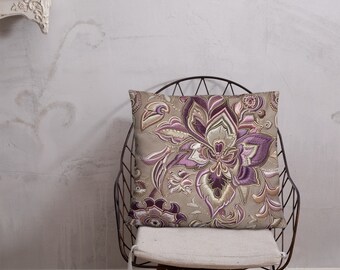 Bohemian Elegance Embroidery-Inspired Throw Pillows - Mauve, Sage Green, Dusty Rose