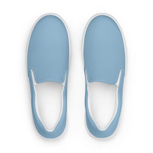 Men&#39;s Sky Blue Slip-On Shoes – Lightweight Breathable Canvas Travel & Casual Resort Footwear, Comfortable Gift Idea