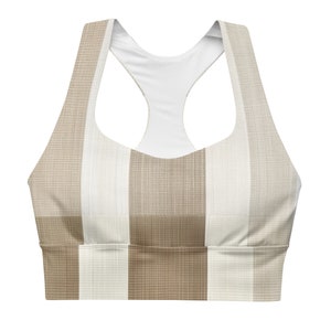 Desert Sand Longline Sports Bra - Medium/High Support, Soft & Breathable Fabric for Yoga, Gym and Casual Wear