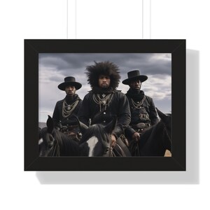 Black Cowboys Wall Art | African American Western Decor | Framed Horseback Print | Cultural History