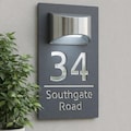 House Number Sign with Solar Light Laser Cut Custom Door Numbers Sign Plaque