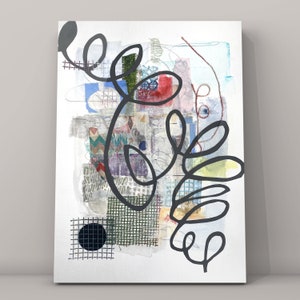 Collage di carta con tecnica mista, immagine originale firmata a mano, immagine regalo, immagine astratta collage papercut, arte contemporanea, immagine originale