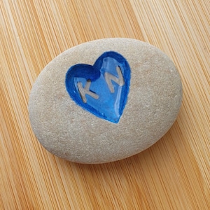 Anniversary Gift Wedding Oath Stone Engagement Love Heart Gift For Her Personalised Thoughtful Love Heart Rock With Initials Gift For Him
