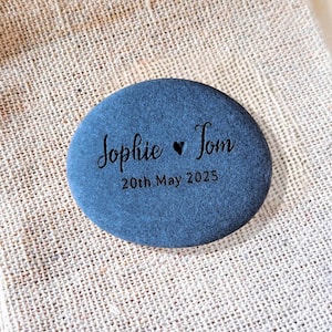 Personalized Engraved Stone: Custom Wedding Date Gift, Anniversary Keepsake