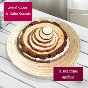 Rustic Wood Slice: Cake Stand, Wedding Table Centerpiece, Craft Wood Supplies