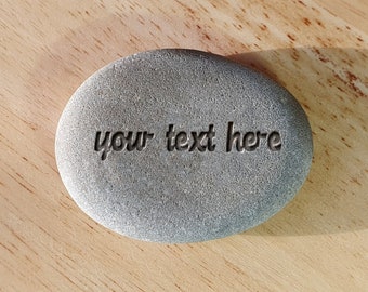 Personalized Engraved Stone: Custom Word Carved Rock - Pocket Hug Gift
