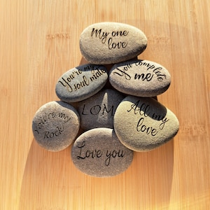 Engraved Message Rock: Hand Carved Love Stone, Soulmate Gift