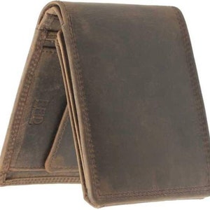 Cartera de cuero genuino RFID para hombre - Regalos para él - Regalo de aniversario - Cartera personalizada - Cartera de regalo de Pascua - Cuero - Hombre