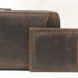 Portefeuille homme en cuir véritable RFID Hintz - Cadeaux pour lui - Cadeau d'anniversaire - Portefeuille personnalisé - Cadeau pour la Saint-Valentin - Cuir personnalisé -