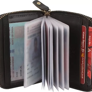 Cartera triple de cuero RFID para hombre - Regalos para él - Regalo de aniversario - Cartera personalizada - Regalo de San Valentín - Cuero personalizado - Para hombre
