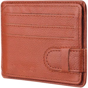 Cartera de cuero HINTZ para caballero: tarjetero gris y marrón, billetera delgada para hombre, billetera elegante para hombre: el regalo perfecto para él.