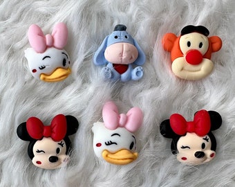 Kids Baby Lovely Resin Cartoon Mickey Tiger Daisy Donkey Shank Sewing Buttons, Cute Clothes Sewing Buttons Supply, Craft Buttons