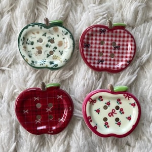 Kids Girls Cute Colorful Green Red Apple 4 Holes Sewing Buttons DIY Crochet Jacket Project Accessories Sewing and Kids Craft Supply