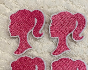 IRON ON Patch barbie Logo Inspired iron on Patches glitter embroidered Patch barbie Patch barbie Doll pink barbie Party summer font Etsy