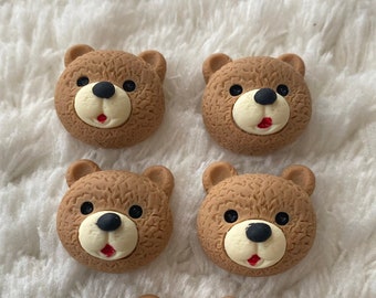 2cm Kids Resin Cute Baby Brown Bear Shank Sewing Buttons, Baby Clothes Buttons, Children DIY Clothing Accessories, Sewing Supply Buttons