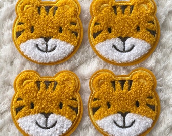 6CM Kids Broderie Chenille Tiger Vêtements Couture Patch, Accessoires de vêtements pour animaux pour enfants, Fourniture d’artisanat pour enfants, Projet de bricolage d’approvisionnement en couture