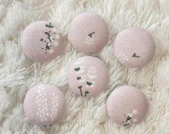 17mm Handmade Women Feminine Round Light Pink Blouse Shank Sewing Buttons Elegant Small Flowers Clothing Accessories Sewing and Craft Supply