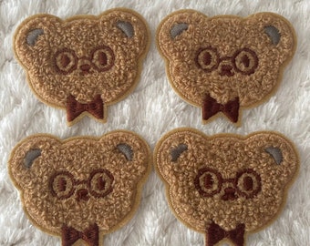 5CM Kids Baby zelfklevende opstrijkbare geborduurde schattige beer kleding patch, Mr Brown Bear kinderen DIY kleding accessoires naaien aanbod