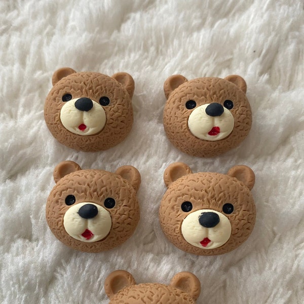 2cm Kids Resin Cute Baby Brown Bear Shank Sewing Buttons, Baby Clothes Buttons, Children DIY Clothing Accessories, Sewing Supply Buttons