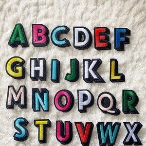 Hierro bordado en letras coloridas con efecto 3D, parches de ropa, accesorios de ropa para mujeres y niños, manualidades para niños, suministros de costura, apliques de bricolaje