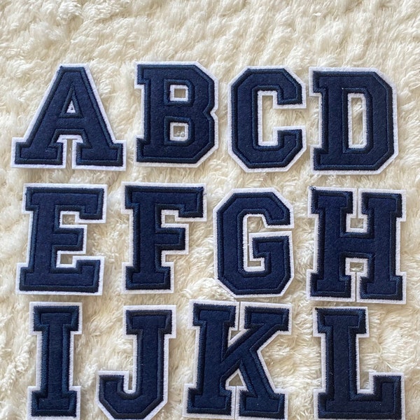 Blauer A-Z-Aufnäher zum Aufbügeln mit Stickerei, Buchstaben für Jacke, Kleidung, Aufnäher für coole Mütze, Kleidungszubehör, DIY-Unisex-Teenager-Aufnäher zum Aufbügeln, DIY-Projekt