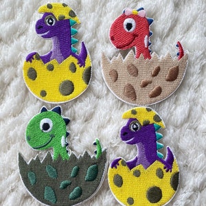 6 CM Kinder Baby Stickerei selbstklebende niedliche Dinosaurier Eisen auf Kleidung Patch, Kinder Tier Kleidung Zubehör Nähen Versorgung Kinder Handwerk