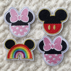 4CM Kids Baby Cute Embroidery Colorful Iron On Cartoon Mouse Patches DIY Children Jacket Animal Clothing Project Sewing and Craft Supply