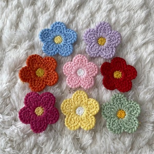 25mm Pretty Wool Embroidery Colorful Flower Sewing Patch, Children Teen Women Patches, DIY Clothing Project, Flower Craft Supply