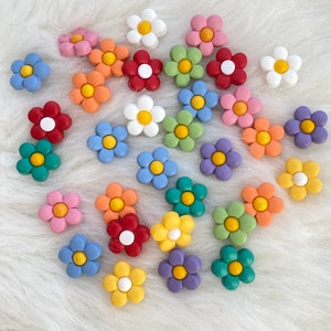 18mm Kids Baby Cute Mixed Colourful Flower Shank Sewing Buttons, Children Crochet Clothing Accessories, Sewing Supply, Kids Craft Supply DIY