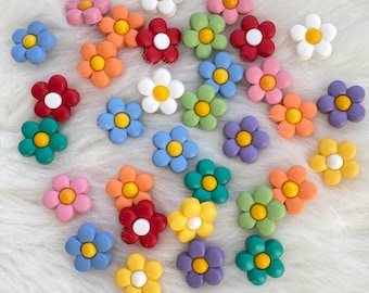 18mm Kids Baby Cute Mixed Colourful Flower Shank Sewing Buttons, Children Crochet Clothing Accessories, Sewing Supply, Kids Craft Supply DIY