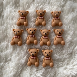 15mm Kids Baby Mini Kawaii Cartoon Brown Bear Shank Sewing Buttons, Children Clothing Minimalist Animal Buttons, Sewing Supply Accessories image 1