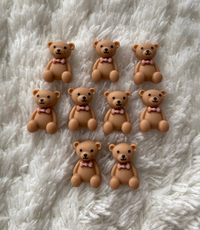 15mm Kids Baby Mini Kawaii Cartoon Brown Bear Shank Sewing Buttons, Children Clothing Minimalist Animal Buttons, Sewing Supply Accessories image 1