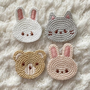 Toppe da cucire per abbigliamento, articoli per cucito e creazioni per bambini, accessori di abbigliamento fai da te, progetto decorativo per bambini, bambino, simpatico orso, coniglio, testa di gatto
