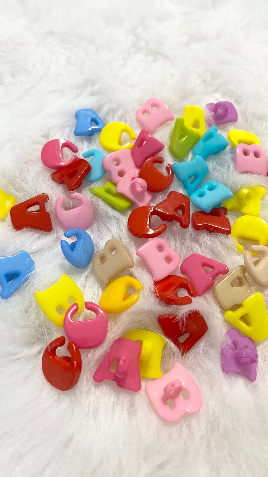 10PCS Kids Baby Colorful ABC Alphabet Letter Shank Sewing Buttons, DIY