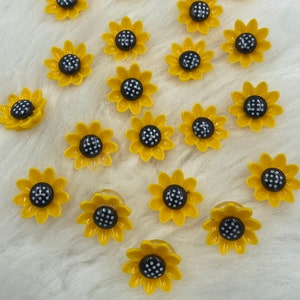 16mm Women Kids Sunflower Yellow Daisy Sewing Shank Buttons, Kids Baby Clothing Accessories, DIY Projects, Clothing Buttons