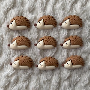 21mm Kids Cute Cartoon Brown Hedgehog Animal Shank Sewing Crochet Clothing Jacket Buttons DIY Children Project Sewing and Kids Craft Supply
