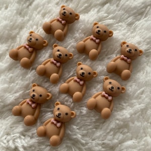 15mm Kids Baby Mini Kawaii Cartoon Brown Bear Shank Sewing Buttons, Children Clothing Minimalist Animal Buttons, Sewing Supply Accessories image 5