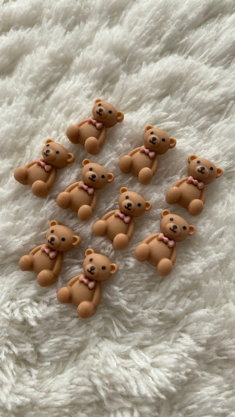 15mm Kids Baby Mini Kawaii Cartoon Brown Bear Shank Sewing Buttons, Children Clothing Minimalist Animal Buttons, Sewing Supply Accessories image 5