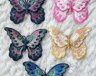 6CM Embroidered 3D Look Butterfly Colorful Sew On Patches DIY Clothing Project Accessories Bag Deco Sewing and Craft Supply