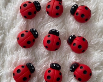 15mm Kinder Baby Resin Mini Roter Käfer Käfer Schaft Nähknöpfe, Kinder minimalistischer Kleidungsknopf, süßer Tierknopf, Nähbedarf, DIY