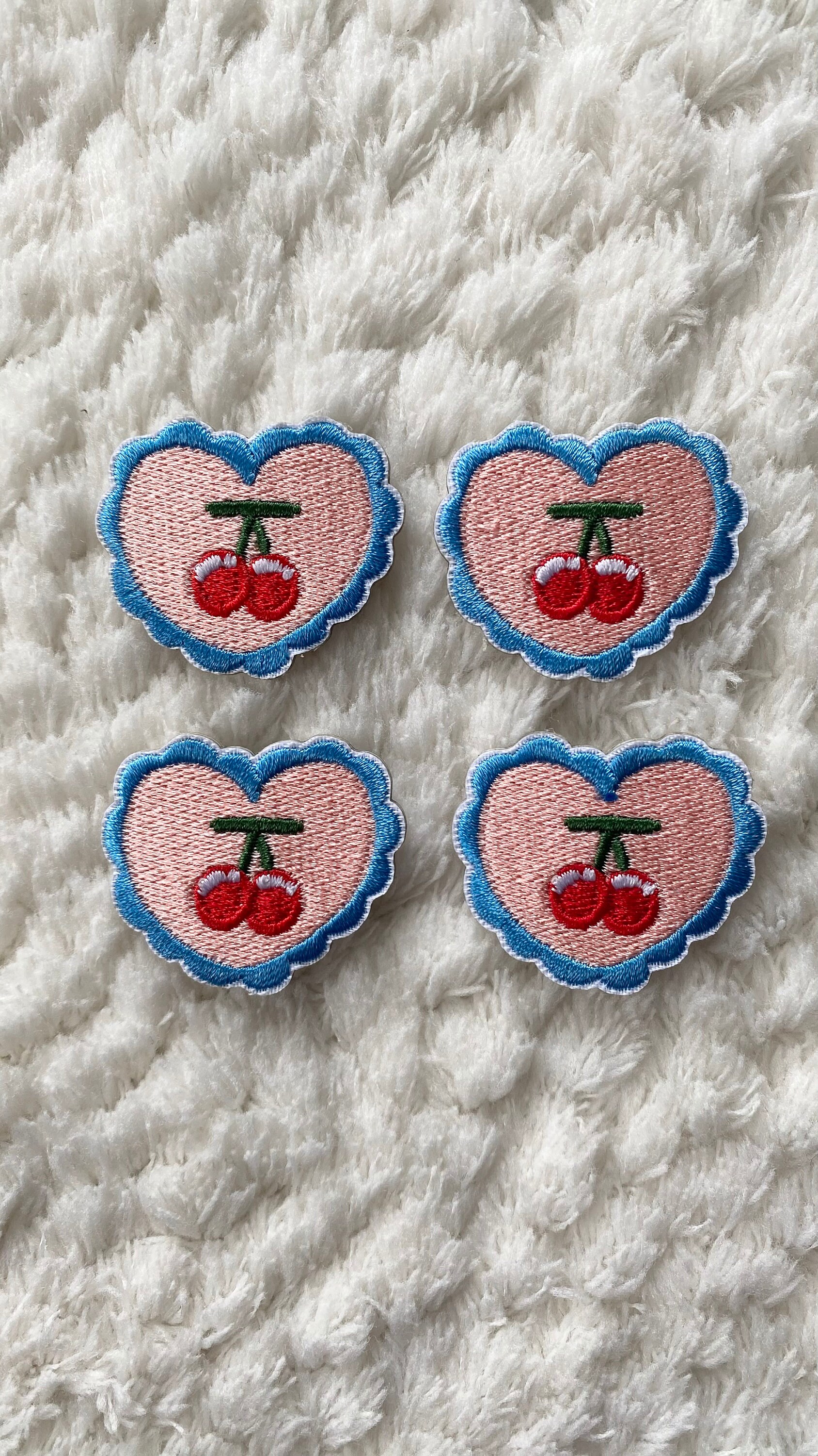 3cm アイロン刺繍 かわいいハート型 花 レインボー チェリー 衣類