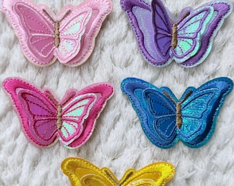 5CM Embroidered 2 Layer Butterfly Multi Color Iron On Patches DIY Clothing Bag Accessories Project Deco Sewing and Kids Craft Supply