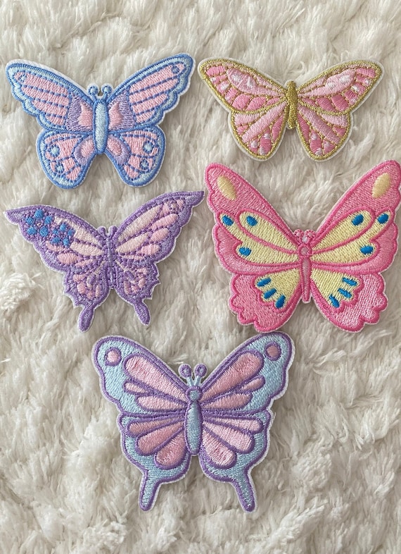 Colorful Self Adhesive Embroidered Cartoon Butterfly Clothing Patches DIY Kids Baby Clothes Jacket Project Sewing and Kids Craft Supply